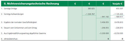 Nichtversicherungstechnische Rechnung
