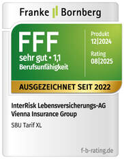 Qualitätssiegel Berufsunfähigkeitsversicherung: Franke Bornberg - sehr gut (1,1)