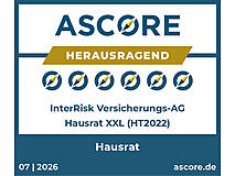 Qualitätssiegel Hausratversicherung: ASCORE - herausragend